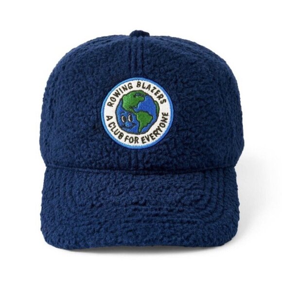 Rowing Blazers x Target Navy Faux Shearling Club For Everyone Logo Baseball Hat - Picture 1 of 4